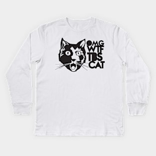 OMG WTF TBS CAT Kids Long Sleeve T-Shirt